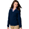 Ladies V Neck Tuff Pil Plus Sweater